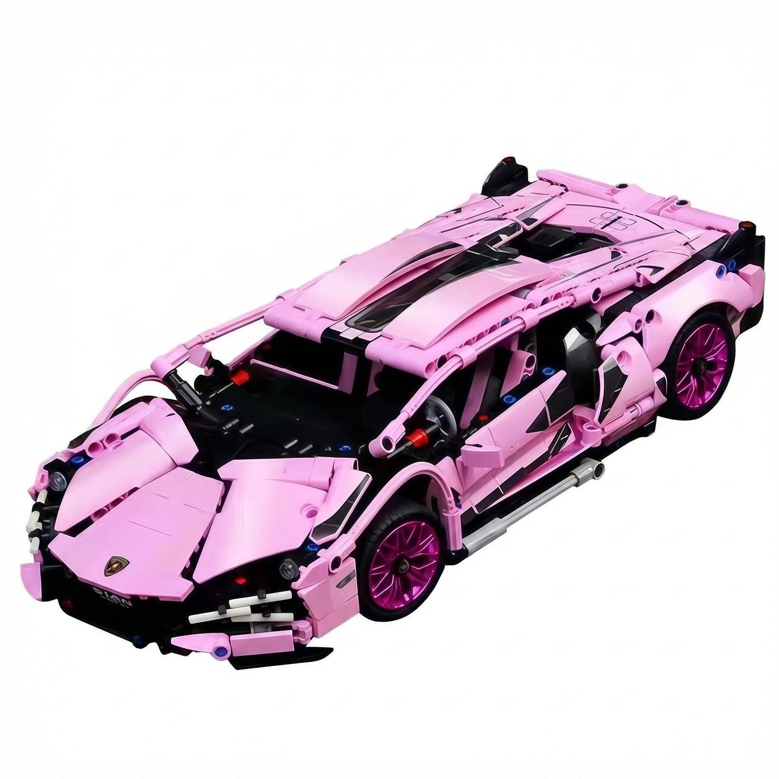 1:14 Pink Lamborghini Building Blocks Assembly Toy Static Version