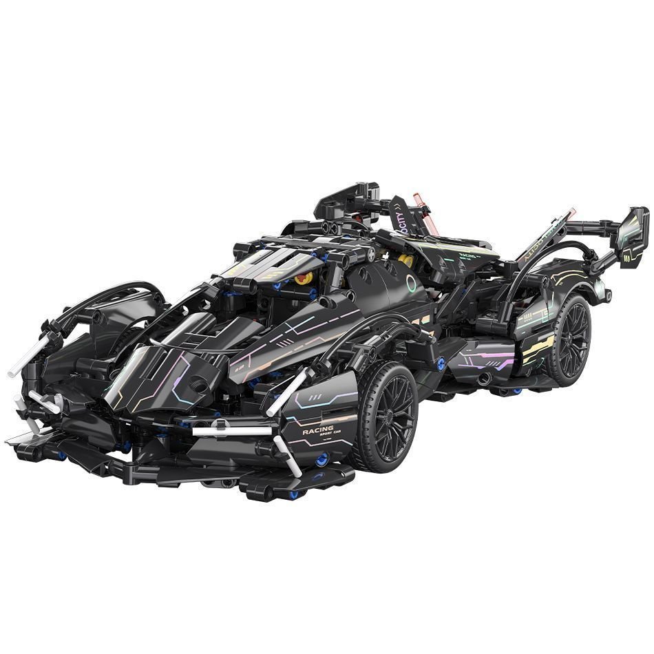 1:14 Black Warrior Static Sports Car Educational Building Blocks Toy