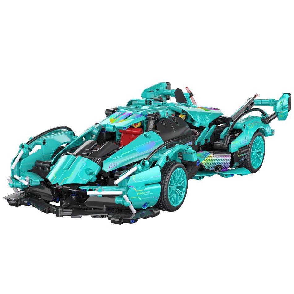 1:14 Tiffany Blue Static Sports Car Educational Building Blocks