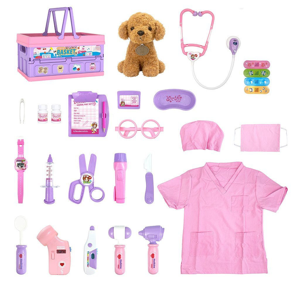 24 Pieces Kids Pet Doctor Nurse Role Play Medical Toy Set