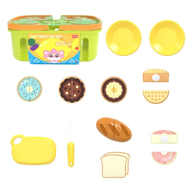 12Pcs Cuttable Bread & Dessert Play Set Kids Kitchen Pretend Toy