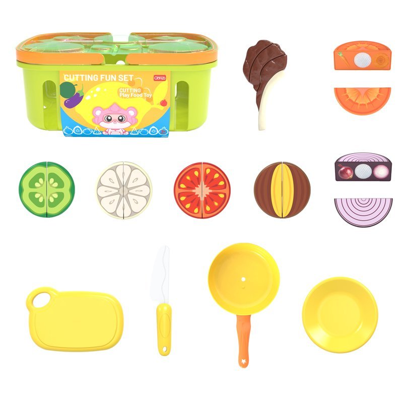 12Pcs Braised Steak Cutting Play Set Kids Fruit Vegetable Kitchen Cooking Toy