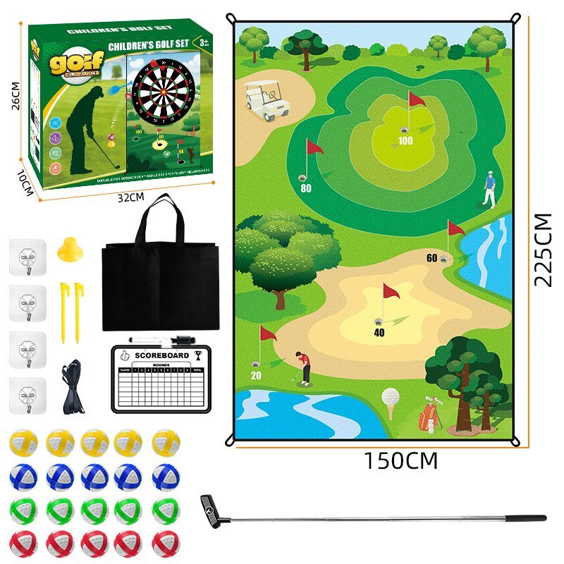 225x150CM Children Golf Playset Indoor Outdoor Interactive Sports Game Toy