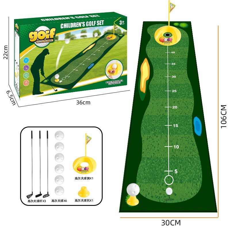 Kids Golf Set with 3 Clubs Indoor Outdoor Sports Pretend Play Toy