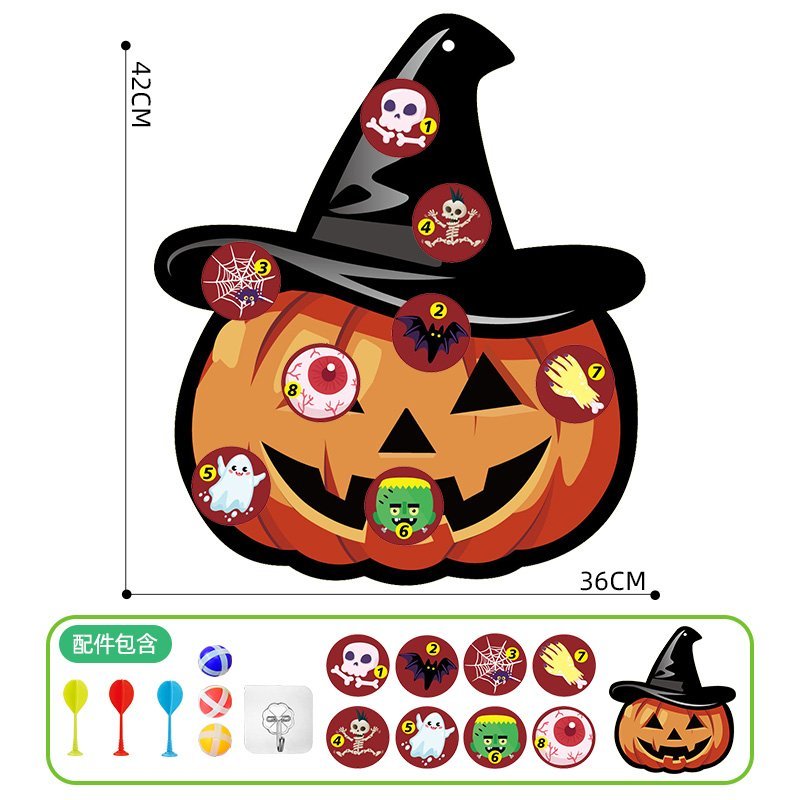 Halloween DIY Dart Board Kids Sticky Ball Throwing Game