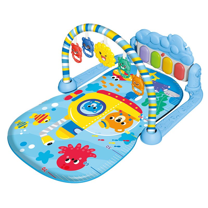Baby Kick Piano Play Gym Fitness Rack with Music Lights & Hanging Rattles Toys