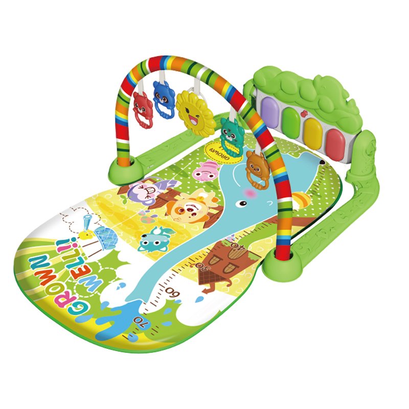 Infant Kick Piano Activity Play Gym Frame with Melody Sound & Detachable Hanging Toys