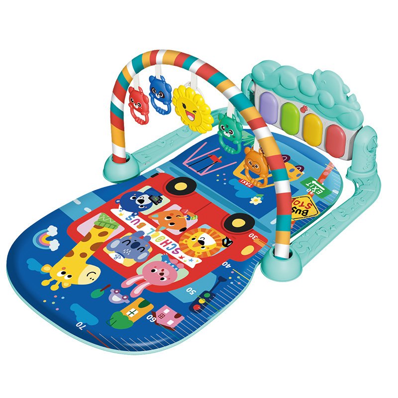 Newborn Musical Kick Piano Fitness Play Gym with Soft Mat & Colorful Hanging Toys