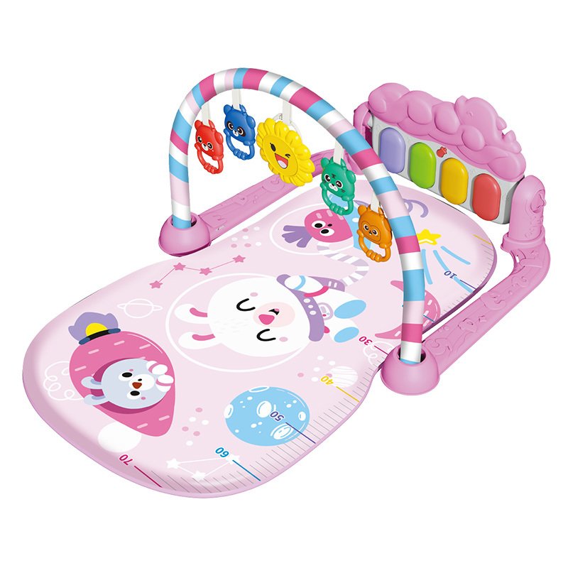 Toddler Kick Piano Fitness Activity Gym with Gentle Music & Removable Hanging Toys