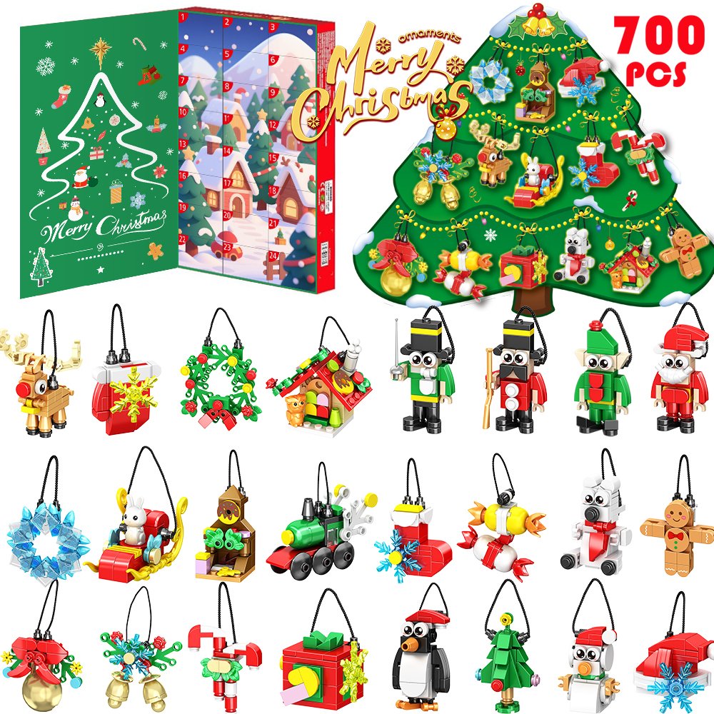 Christmas Building Blocks Keychain Set